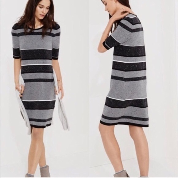 NWT Lou & Grey gray and black sweater dress stripe NWT Lou & Grey gray and black sweater dress stripe